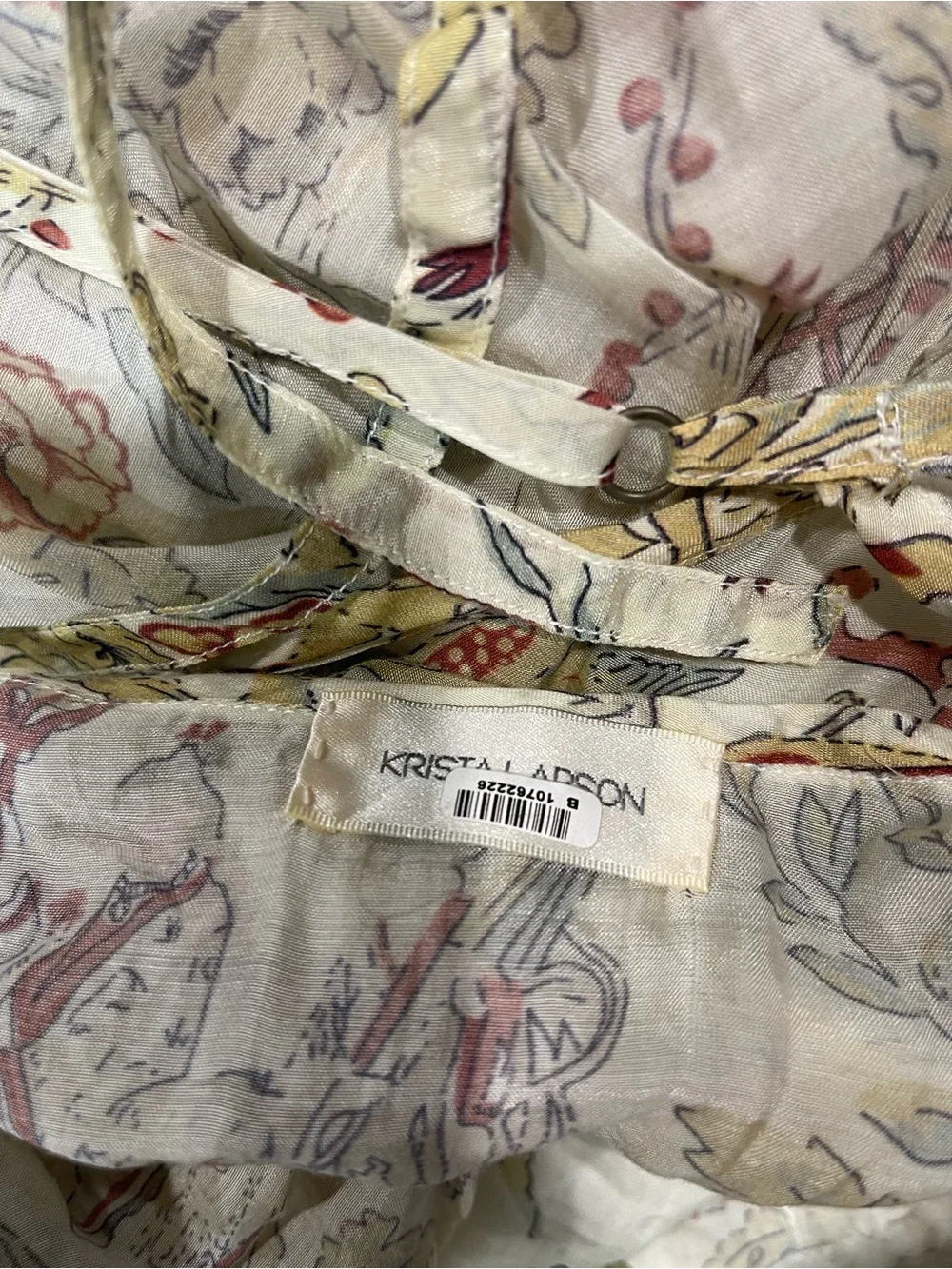 Krista Larson Lagenlook Charming/Asian Toile Slip Cami / Tunic Dress - One Size - Picture 9 of 11
